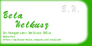 bela welkusz business card